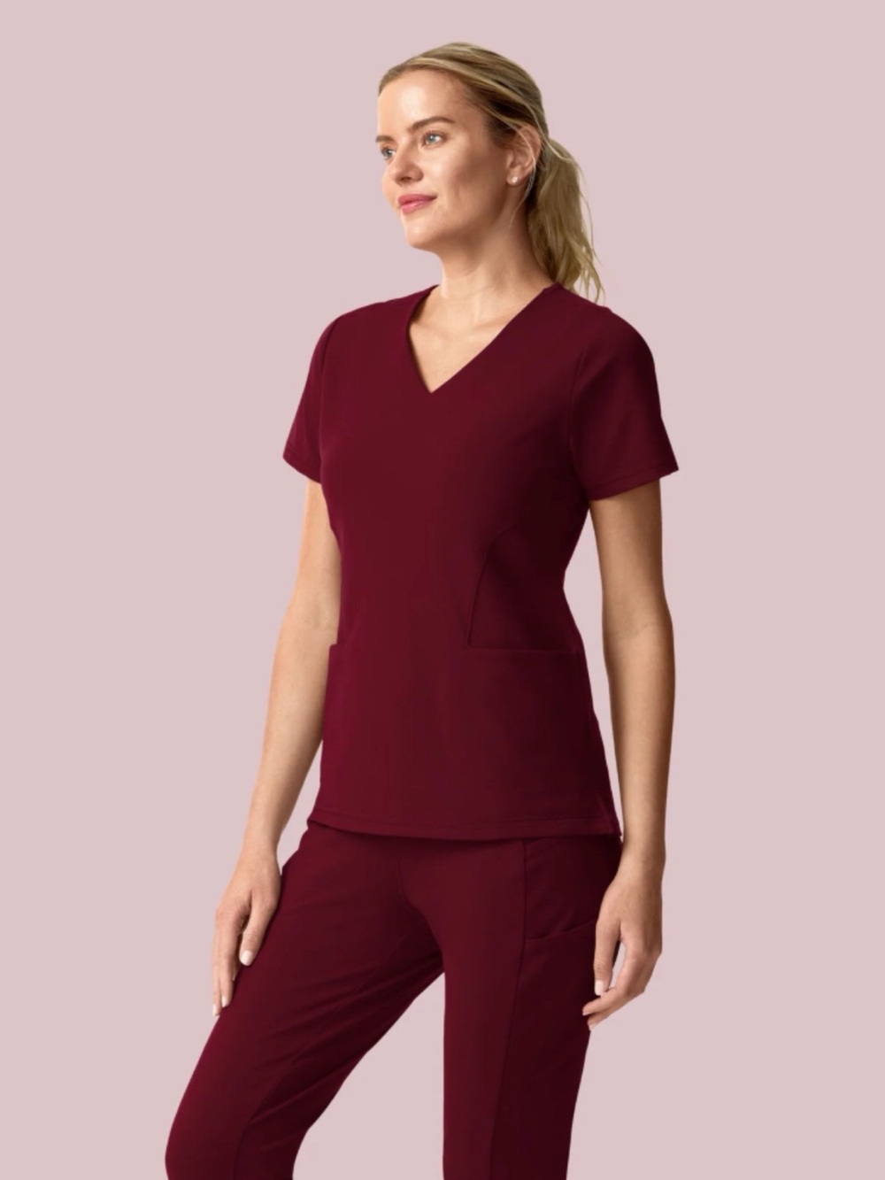 Mandala Burgundy Scrub Set | Women’s Small | Jogger Pants + V-Neck Top